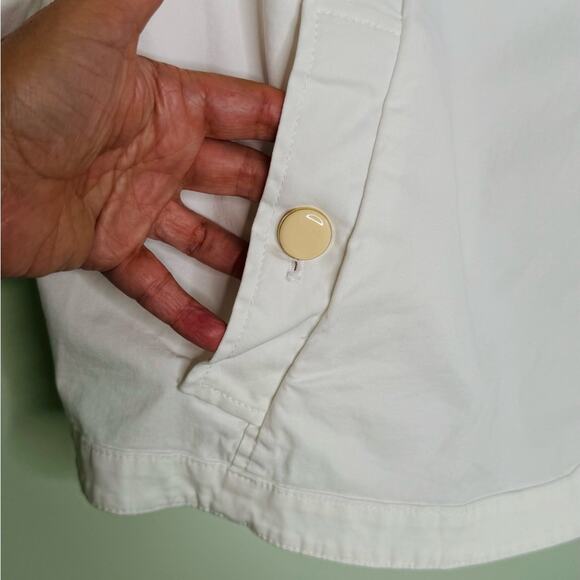 Talbots White Ruffle Blazer with Cream Buttons Womens Size 24 - Picture 4 of 8